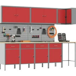 vidaXL Ensemble de placards de travail 12 pcs et Gris