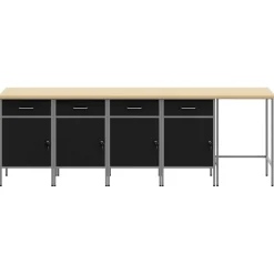 Accessoires De Quincaillerie-vidaXL Ensemble de placards de travail avec tiroir 5 pcs et gris Noir