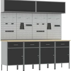 Accessoires De Quincaillerie-vidaXL Ensemble de placards de travail avec tiroir 10 pcs Noir