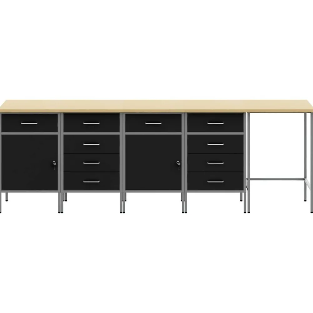 vidaXL Ensemble de placards de travail avec tiroir 5 pcs et gris