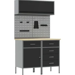 Accessoires De Quincaillerie-vidaXL Ensemble de placards de travail avec tiroir 5 pcs Noir