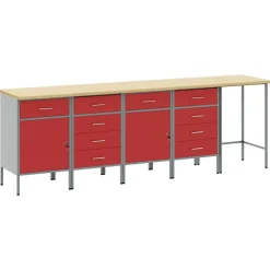 vidaXL Ensemble de placards de travail avec tiroir 5 pcs et Gris