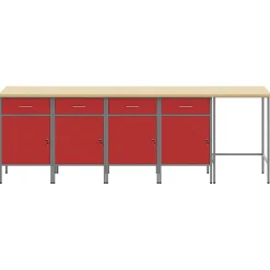 Accessoires De Quincaillerie-vidaXL Ensemble de placards de travail avec tiroir 5 pcs et Gris Rouge