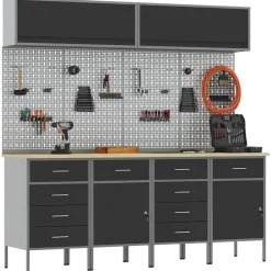 vidaXL Ensemble de placards de travail avec tiroir 10 pcs