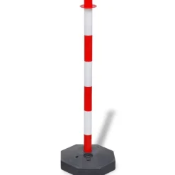 vidaXL Ensemble de poteaux de balisage à chaîne 10 m Plastique