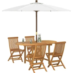 Mobilier De Jardin-vidaXL Ensemble de salle à manger pour jardin 5 pcs Marron