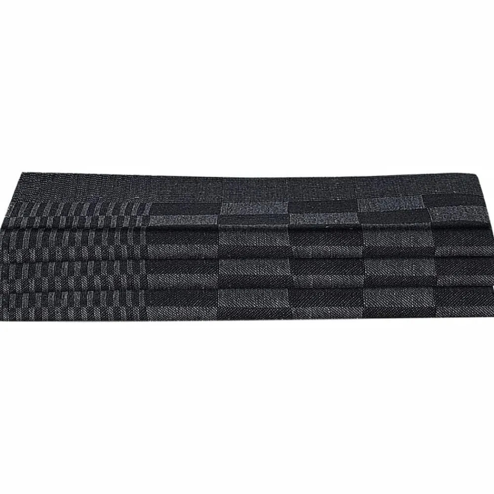 Linge-vidaXL Ensemble de serviettes et gants de four porte-pots 15 pcs Noir
