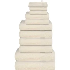Linge-vidaXL Ensemble de serviettes FROGN 12 pcs crème 360 g/m² Cr&egrave;me