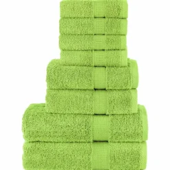 Linge-vidaXL Ensemble de serviettes de qualité supérieure SOLUND 8 pcs Pomme verte