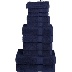 Linge-vidaXL Ensemble de serviettes de qualité supérieure SOLUND 12 pcs Bleu marine
