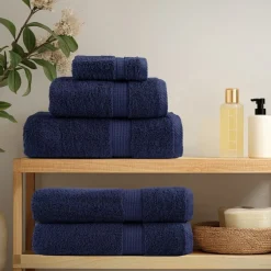 Linge-vidaXL Ensemble de serviettes de qualité supérieure SOLUND 12 pcs Bleu marine