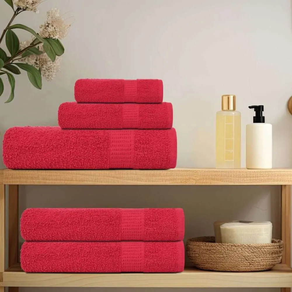 Linge-vidaXL Ensemble de serviettes FROGN 8 pcs 360 g/m² Rouge