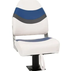 Véhicules-vidaXL Ensemble de sièges de bateau pliables lot de 2 dossier haut Blanc et bleu