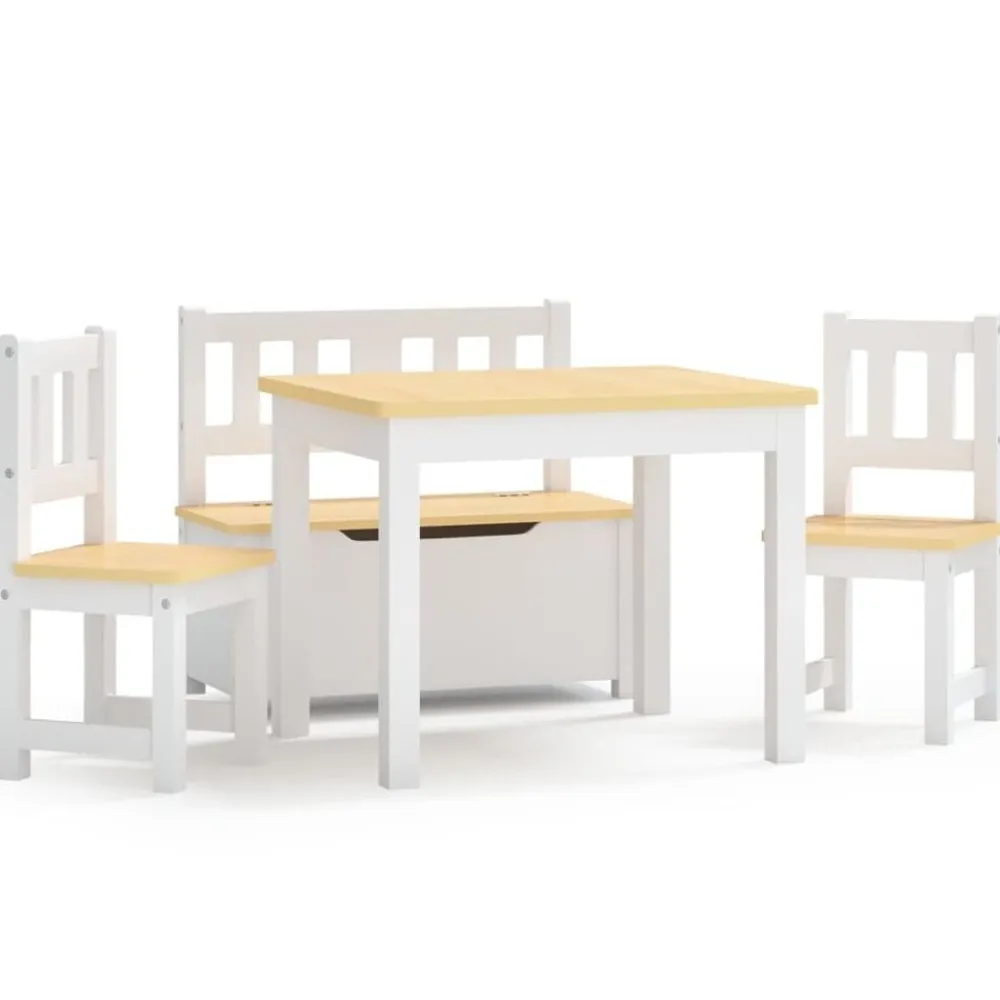 vidaXL Ensemble de table et chaises enfants 4 pcs MDF