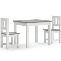 Mobilier Pour Bébés & Tout-Petits-vidaXL Ensemble de table et chaises enfants 3 pcs MDF Blanc et gris
