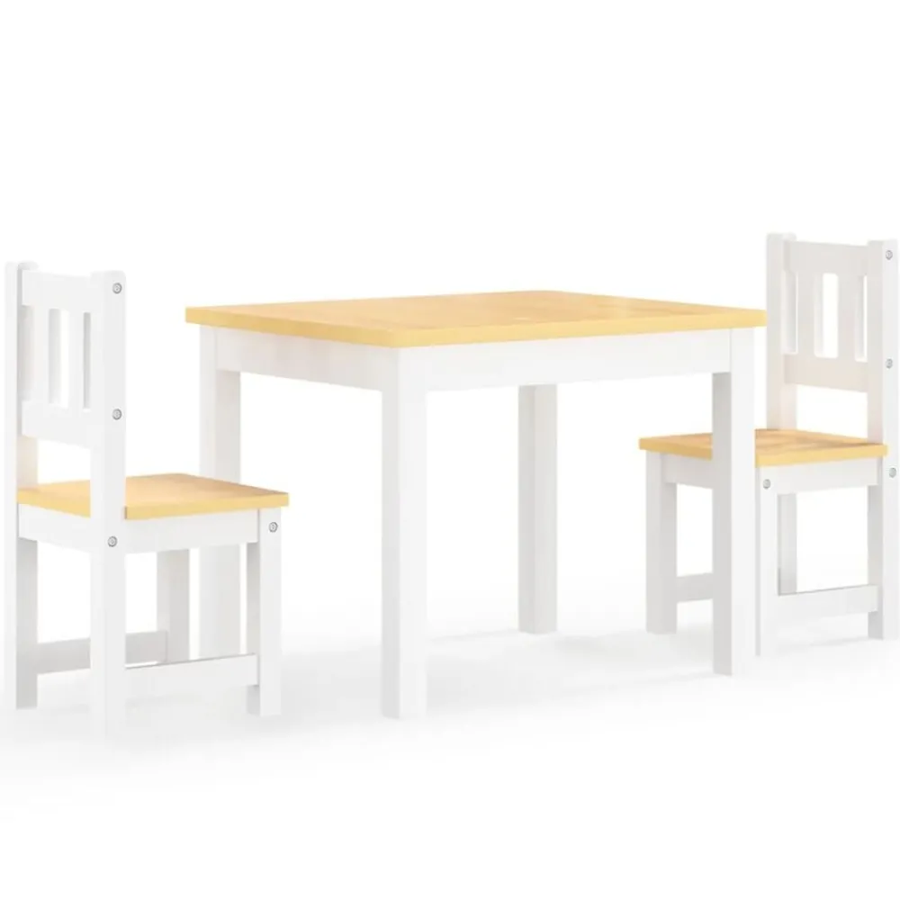 Mobilier Pour Bébés & Tout-Petits-vidaXL Ensemble de table et chaises pour enfants 3 pcs Blanc et beige