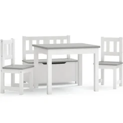 Mobilier Pour Bébés & Tout-Petits-vidaXL Ensemble de table et chaises enfants 4 pcs MDF Blanc et gris