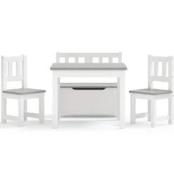 Mobilier Pour Bébés & Tout-Petits-vidaXL Ensemble de table et chaises enfants 4 pcs MDF Blanc et gris