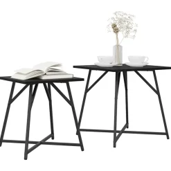 vidaXL Ensemble de tables d'appoint 2 pcs Chêne noir