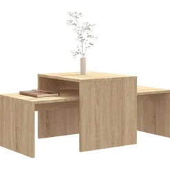 Tables-vidaXL Ensemble de tables basses Chêne sonoma bois d’ingénierie Ch&ecirc;ne sonoma