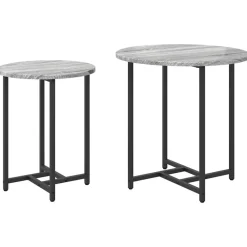 vidaXL Ensemble de tables d'appoint 2 pcs Gris Sonoma et noir