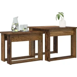 Tables-vidaXL Ensemble de tables basses 2 pcs Bois d'ingénierie Bois ancien