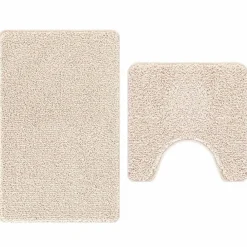 Accessoires De Salle De Bain-vidaXL Ensemble de tapis de bain antidérapants 2 pcs Crème PP Crème
