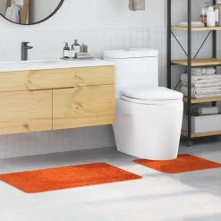 Accessoires De Salle De Bain-vidaXL Ensemble de tapis de bain antidérapants 2 pcs PP Orange