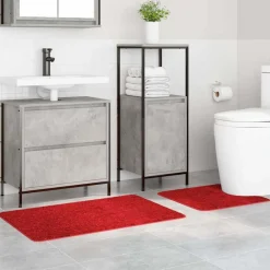 Accessoires De Salle De Bain-vidaXL Ensemble de tapis de bain antidérapants 2 pcs PP Rouge