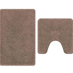 Accessoires De Salle De Bain-vidaXL Ensemble de tapis de bain antidérapants 2 pcs PP Marron
