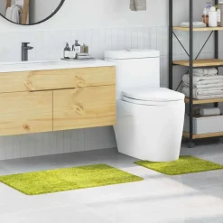 Accessoires De Salle De Bain-vidaXL Ensemble de tapis de bain antidérapants 2 pcs PP Vert