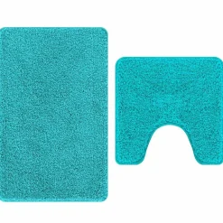 Accessoires De Salle De Bain-vidaXL Ensemble de tapis de bain antidérapants 2 pcs PP Turquoise