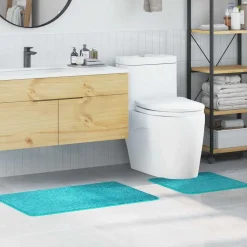 Accessoires De Salle De Bain-vidaXL Ensemble de tapis de bain antidérapants 2 pcs PP Turquoise