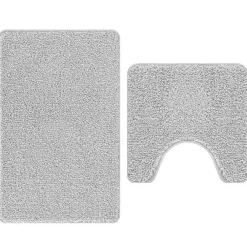 Accessoires De Salle De Bain-vidaXL Ensemble de tapis de bain antidérapants 2 pcs PP Gris