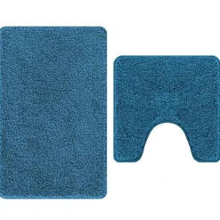 Accessoires De Salle De Bain-vidaXL Ensemble de tapis de bain antidérapants 2 pcs PP Bleu