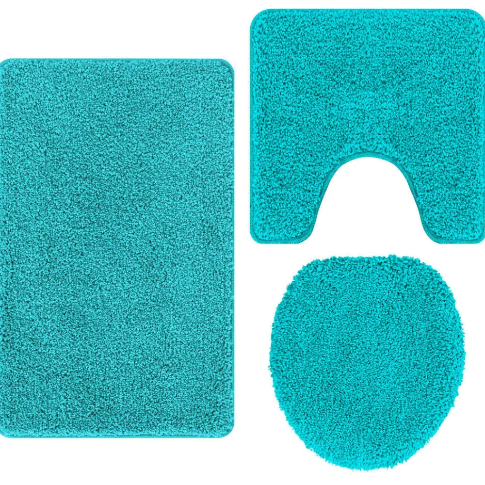 Accessoires De Salle De Bain-vidaXL Ensemble de tapis de bain antidérapants 3 pcs PP Turquoise