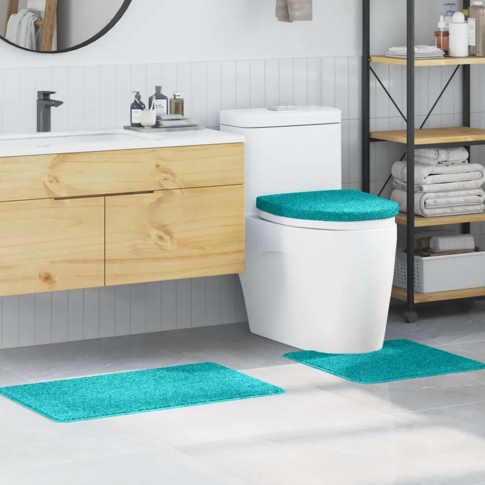 Accessoires De Salle De Bain-vidaXL Ensemble de tapis de bain antidérapants 3 pcs PP Turquoise