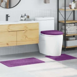Accessoires De Salle De Bain-vidaXL Ensemble de tapis de bain antidérapants 3 pcs PP Violet