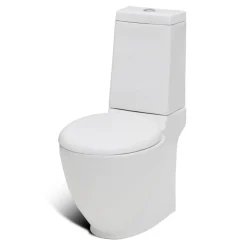 Plomberie-vidaXL Ensemble de toilette et bidet sur pied blanc céramique