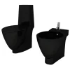 vidaXL Ensemble de toilette et bidet Céramique Noir