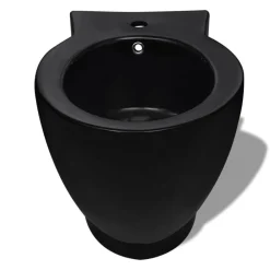 vidaXL Ensemble de toilette et bidet Céramique Noir