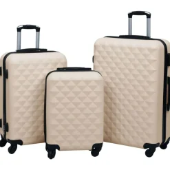Bagages & Maroquinerie-vidaXL Ensemble de valises rigides 3 pcs ABS Doré