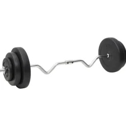 vidaXL Ensemble d'haltères et de barre ondulée avec plaques 60 kg