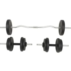 vidaXL Ensemble d'haltères et barres d'haltères 30 kg