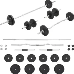 Entraînement & Fitness-vidaXL Ensemble d'haltères et de barres 30 kg