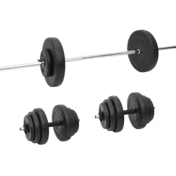 Entraînement & Fitness-vidaXL Ensemble d'haltères et de barres avec plaques 60 kg