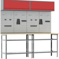 vidaXL Ensemble d'établi 8 pcs et Gris Acier enduit de poudre