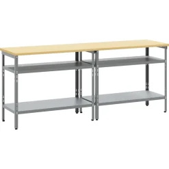 vidaXL Ensemble d'établi 2 pcs Beige et 200 x 55 x 85 cm