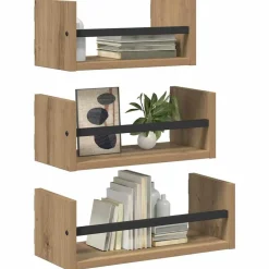 vidaXL Ensemble d'étagères murales 3 pcs Chêne artisanal 40x16x14cm