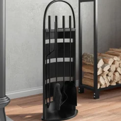 vidaXL Ensemble d'ustensiles de cheminée 5 pièces 23 x 15 x 66 cm Acier